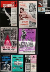 4h0301 LOT OF 14 UNCUT SEXPLOITATION PRESSBOOKS 1960s-1970s great advertising for sexy movies!