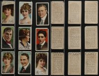 4h0887 LOT OF 9 MOVIE STAR CARDS 1920s great color portraits with a biography on the back!