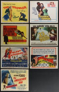 4h0740 LOT OF 7 FILM NOIR LOBBY CARDS 1940s-1950s great images from several different movies!