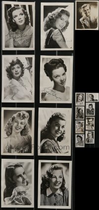 4h0864 LOT OF 25 FAN PHOTOS WITH PRINTED AUTOGRAPHS 1950s great portraits of top Hollywood stars!