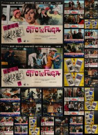 4h1007 LOT OF 50 FORMERLY FOLDED ITALIAN 19X27 PHOTOBUSTAS 1960s-1970s a variety of movie scenes!