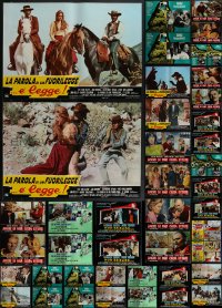 4h0999 LOT OF 60 FORMERLY FOLDED ITALIAN 19X27 PHOTOBUSTAS 1960s-1970s a variety of movie scenes!