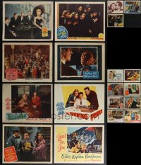 4h0699 LOT OF 19 LOBBY CARDS 1940s-1950s great scenes from a variety of different movies!