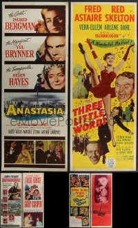 4h0966 LOT OF 8 MOSTLY FORMERLY FOLDED INSERTS 1940s-1960s a variety of cool movie images!