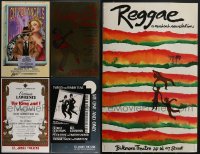 4h0082 LOT OF 5 UNFOLDED STAGE PLAY WINDOW CARDS 1950s-1980s City of Angels, Reggae, King & I!