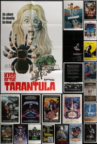 4h0406 LOT OF 31 FOLDED HORROR/SCI-FI ONE-SHEETS 1960s-1980s great images from a variety of movies!