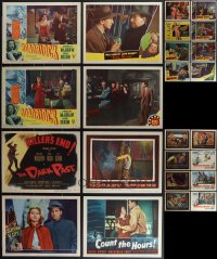 4h0683 LOT OF 24 FILM NOIR LOBBY CARDS 1940s-1950s incomplete sets from several movies!