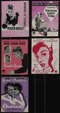 4h0896 LOT OF 5 AUDREY HEPBURN DANISH PROGRAMS 1950s Breakfast at Tiffany's, Roman Holiday & more!