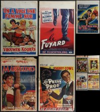 4h1038 LOT OF 17 FORMERLY FOLDED BELGIAN POSTERS 1960s-1970s great images from several movies!