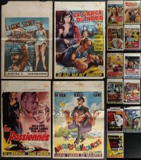 4h1037 LOT OF 19 FORMERLY FOLDED BELGIAN POSTERS 1950s-1960s great images from several movies!