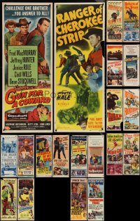 4h0950 LOT OF 20 FORMERLY FOLDED COWBOY WESTERN INSERTS 1940s-1950s a variety of movie images!