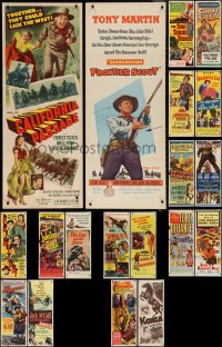 4h0952 LOT OF 19 FORMERLY FOLDED COWBOY WESTERN INSERTS 1940s-1950s a variety of movie images!