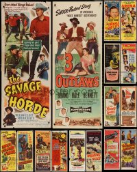 4h0954 LOT OF 16 FORMERLY FOLDED COWBOY WESTERN INSERTS 1940s-1950s a variety of movie images!