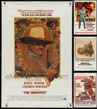 4h0480 LOT OF 4 FOLDED JOHN WAYNE ONE-SHEETS 1960s-1970s Shootist, Circus World, Hellfighters & more!