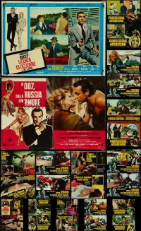 4h1021 LOT OF 26 FORMERLY FOLDED ITALIAN 19X27 PHOTOBUSTAS 1960s-1970s cool movie scenes!