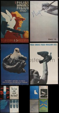 4h1052 LOT OF 12 PEACE/DISARMAMENT COMMERCIAL POSTERS 1960s-1970s a variety of cool images!