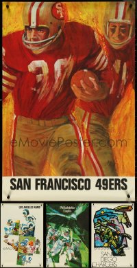 4h1058 LOT OF 4 FOOTBALL COMMERCIAL POSTERS 1960s-1970s San Francisco, Philadelphia & more!