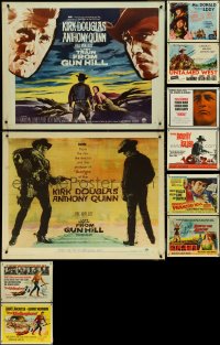 4h1028 LOT OF 10 UNFOLDED COWBOY WESTERN HALF-SHEETS 1950s-1960s a variety of cool movie images!