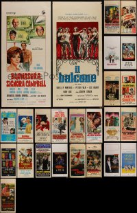 4h0924 LOT OF 25 FORMERLY FOLDED ITALIAN LOCANDINAS 1960s-1990s a variety of movie images!