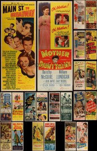 4h0947 LOT OF 23 FORMERLY FOLDED INSERTS 1940s-1950s a variety of cool movie images!