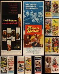 4h0949 LOT OF 21 FORMERLY FOLDED INSERTS 1940s-1960s a variety of cool movie images!