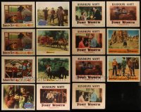 4h0722 LOT OF 15 1950S RANDOLPH SCOTT COWBOY WESTERN LOBBY CARDS 1950s Carson City, Fort Worth!