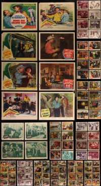 4h0559 LOT OF 124 1940S CHARLES STARRETT COWBOY WESTERN LOBBY CARDS 1940s incomplete sets!