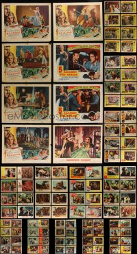 4h0562 LOT OF 119 1950S LOBBY CARDS 1950s incomplete sets from a variety of different movies!