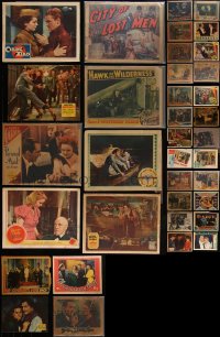 4h0656 LOT OF 36 LOBBY CARDS IN FAIR CONDITION 1930s-1940s great scenes from a variety of movies!