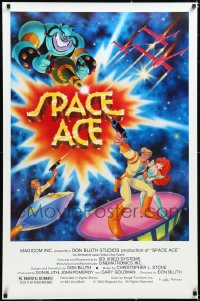 4h1178 LOT OF 4 UNFOLDED SINGLE-SIDED SPACE ACE ONE-SHEETS 1983 the Don Bluth/Magicom video game!