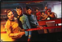 4h1056 LOT OF 5 UNFOLDED 27X40 STAR TREK CREW CAST STYLE COMMERCIAL POSTERS 1991 Kirk, Spock & more!