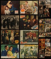 4h0665 LOT OF 32 TRIMMED LOBBY CARDS 1920s-1950s a variety of great movie scenes!