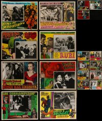 4h0676 LOT OF 27 US LOBBY CARDS FOR SPANISH AUDIENCES 1960s great scenes from several movies!