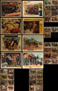 4h0644 LOT OF 43 COWBOY WESTERN LOBBY CARDS 1930s-1950s great scenes from several movies!