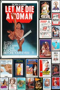 4h0399 LOT OF 36 FOLDED SEXPLOITATION ONE-SHEETS 1970s-1980s sexy images with partial nudity!