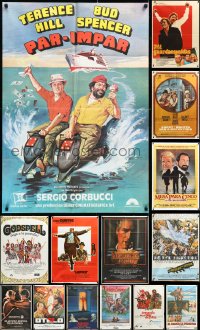 4h0325 LOT OF 14 FOLDED SPANISH POSTERS 1970s-1980s great images from a variety of movies!