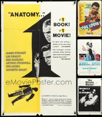 4h0478 LOT OF 4 FOLDED ONE-SHEETS IN MUCH LESSER CONDITION 1950s-1960s a variety of movie images!