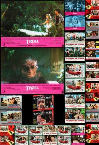 4h1005 LOT OF 51 FORMERLY FOLDED ITALIAN 19X27 PHOTOBUSTAS 1960s-1980s cool movie scenes!