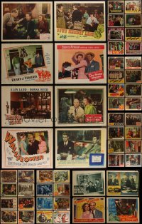 4h0608 LOT OF 68 1940S LOBBY CARDS 1940s great scenes from a variety of different movies!