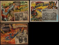 4h0100 LOT OF 3 SUPERMAN MEXICAN LOBBY CARDS 1960s all with cool different border art!