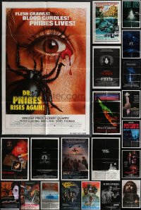 4h0394 LOT OF 41 FOLDED HORROR/SCI-FI ONE-SHEETS 1980s a variety of cool movie images!