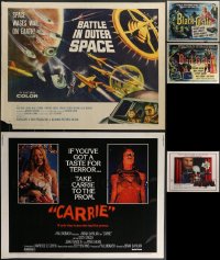 4h1027 LOT OF 9 UNFOLDED & FORMERLY FOLDED HORROR/SCI-FI HALF-SHEETS 1950s-1970s cool movie images!