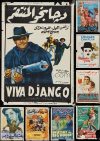 4h1081 LOT OF 10 MOSTLY FORMERLY FOLDED EGYPTIAN POSTERS 1960s-1970s a variety of movie images!