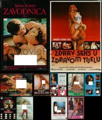 4h0978 LOT OF 11 FORMERLY FOLDED SEXPLOITATION YUGOSLAVIAN POSTERS 1970s-1980s with nudity!