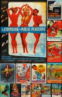 4h0109 LOT OF 19 FOLDED LESSER CONDITION FRENCH ONE-PANELS 1960s-1970s a variety of movie images!