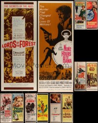 4h0957 LOT OF 12 UNFOLDED INSERTS 1960s great images from a variety of different movies!