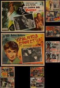 4h0099 LOT OF 15 MEXICAN LOBBY CARDS 1960s great scenes from a variety of different movies!