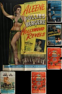 4h0450 LOT OF 9 FOLDED ONE-SHEETS IN MUCH LESSER CONDITION 1940s-1960s a variety of movie images!