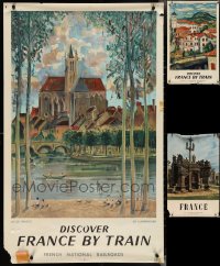 4h1069 LOT OF 3 UNFOLDED FRENCH TRAVEL POSTERS 1950s great images of cool sights to see!