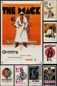 4h0441 LOT OF 12 FOLDED WITH BLACK ACTORS ONE-SHEETS 1970s great images from several movies!